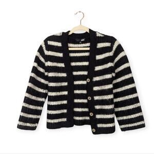 Slate & Willow Black White Stripe Cardigan Sweater Size XS
